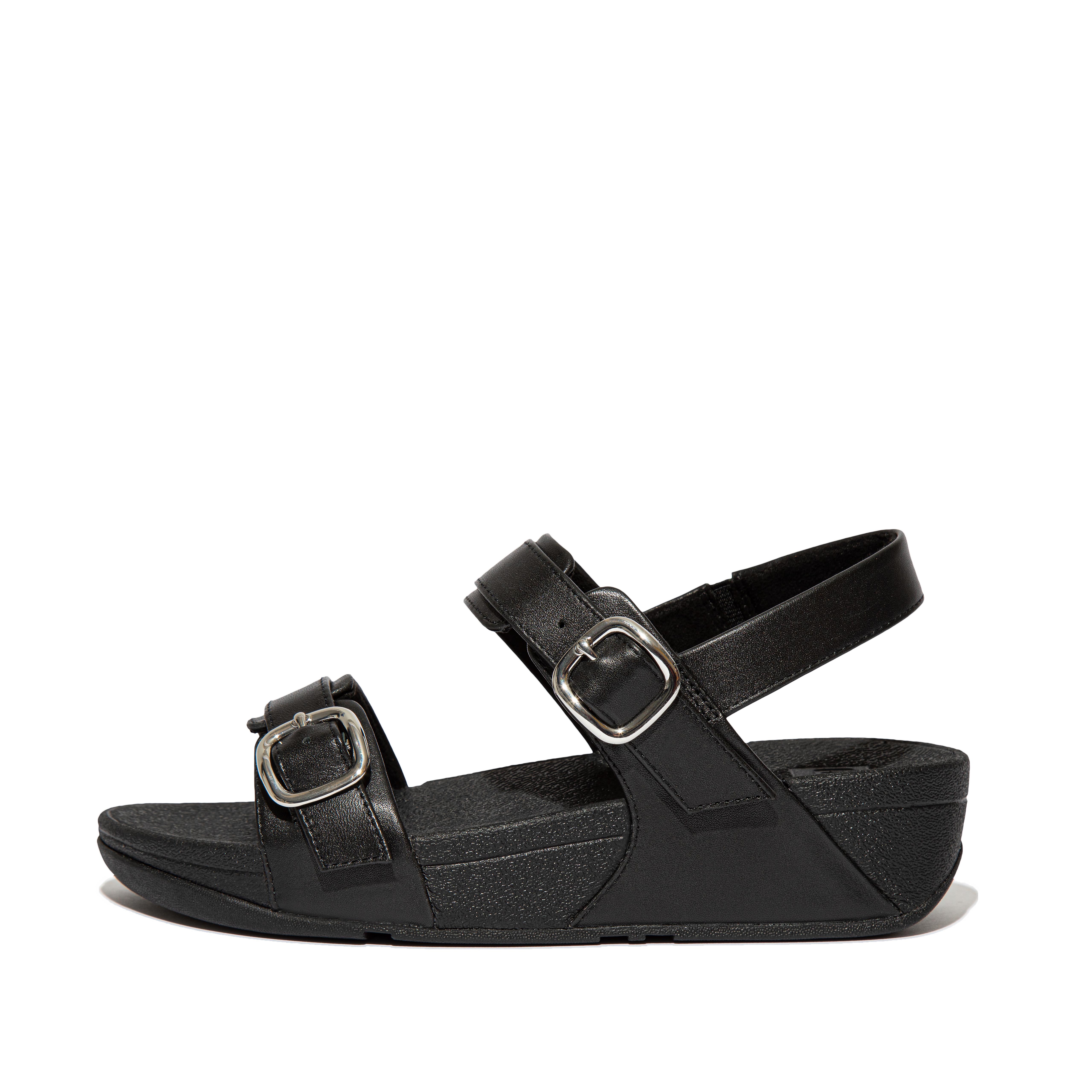 Fitflop Justerbare Skinnsandaler Helt Svarte