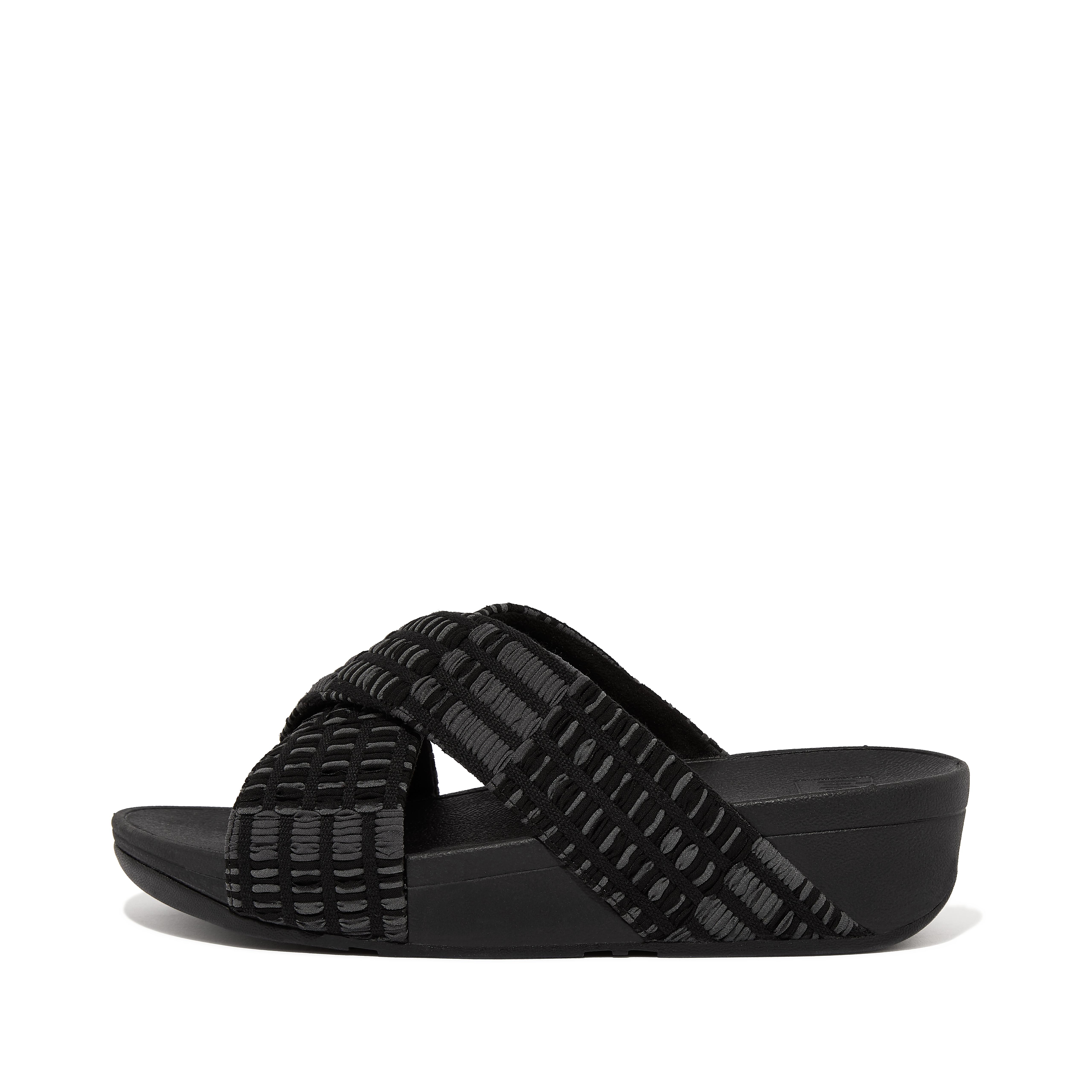 Fitflop Art-denim Cross Slides Helt Svarte