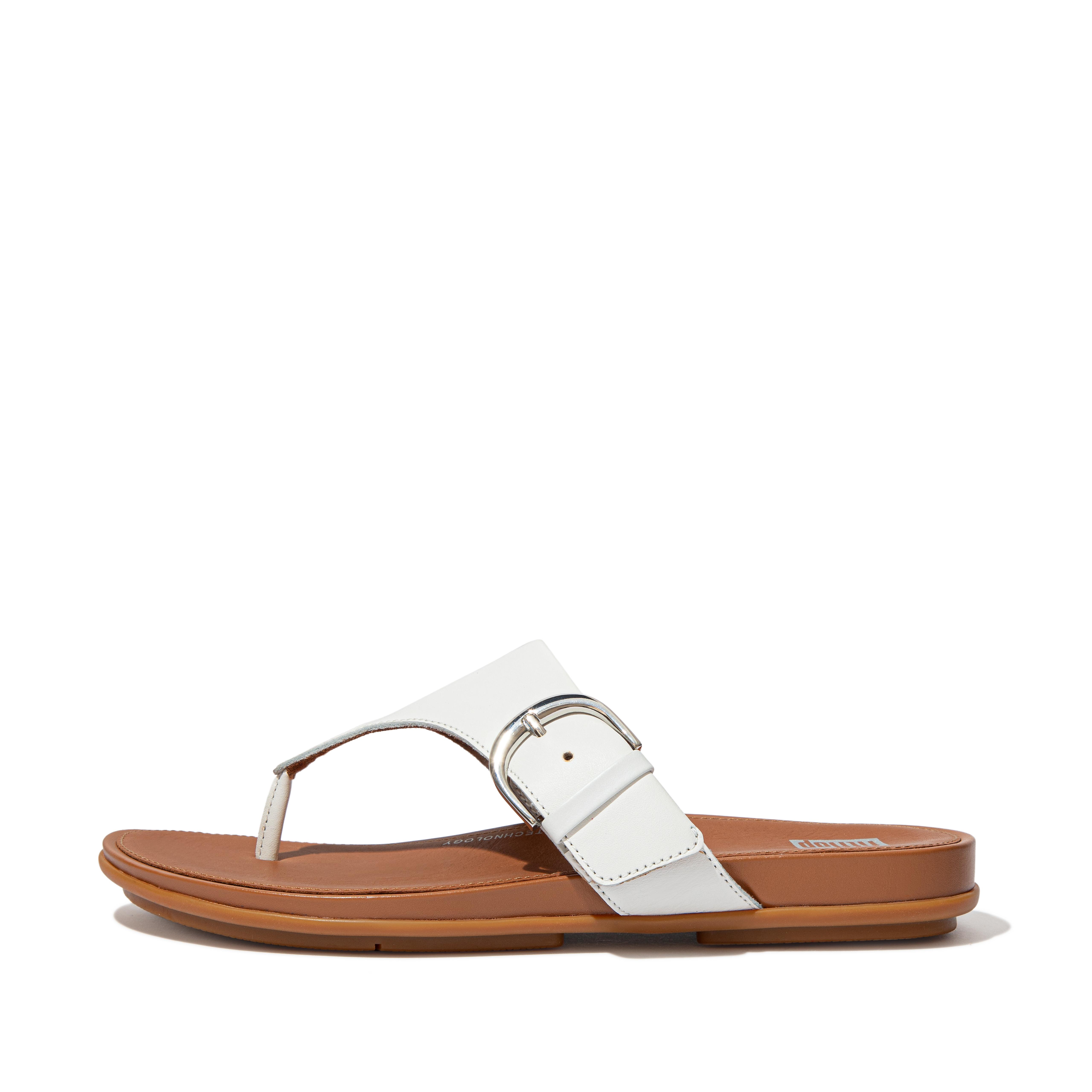 Fitflop Spenne Skinn Tå-post Sandaler Urban Hvit