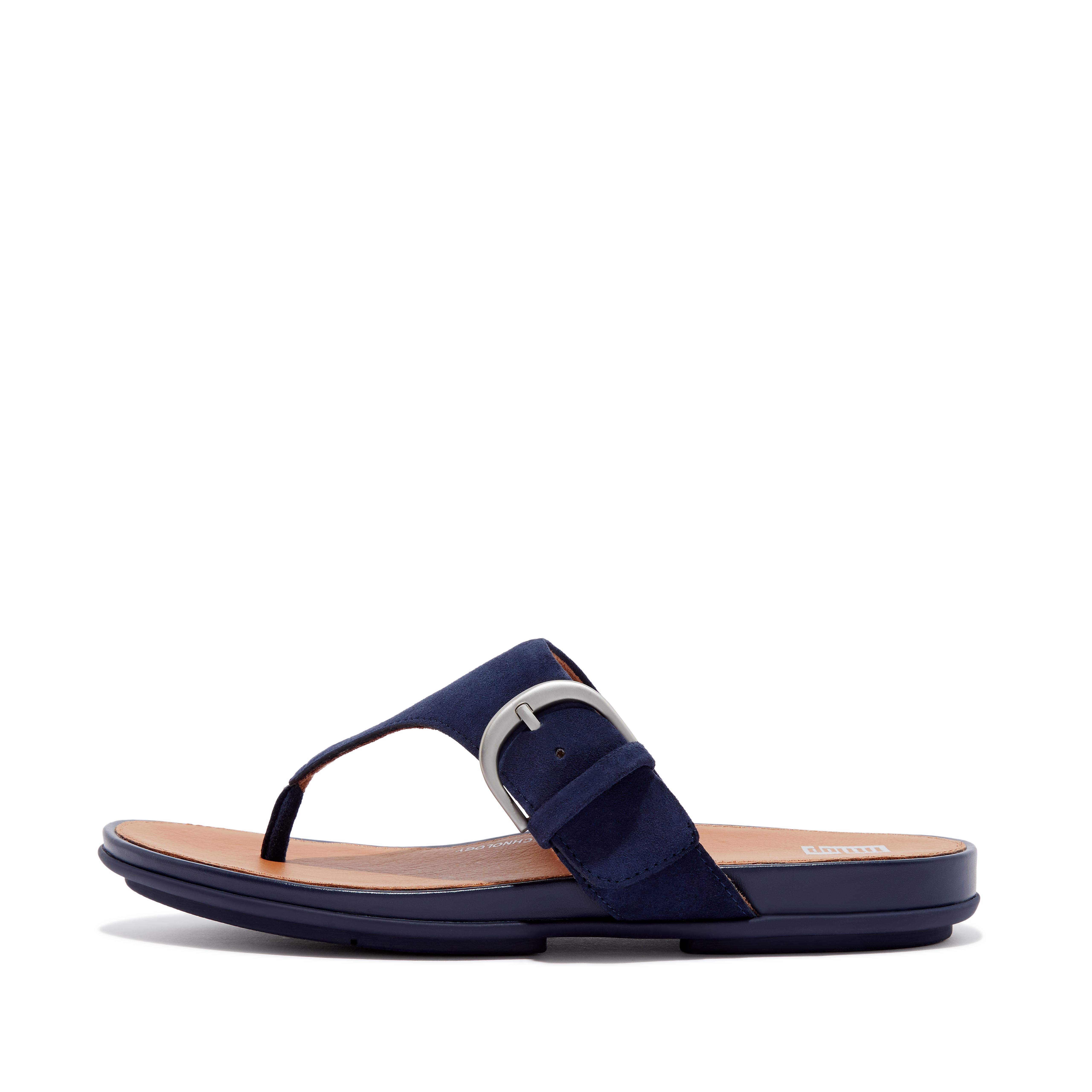 Fitflop Spenne Semsket Sandaler Med Tåstolper Midnatt Marine