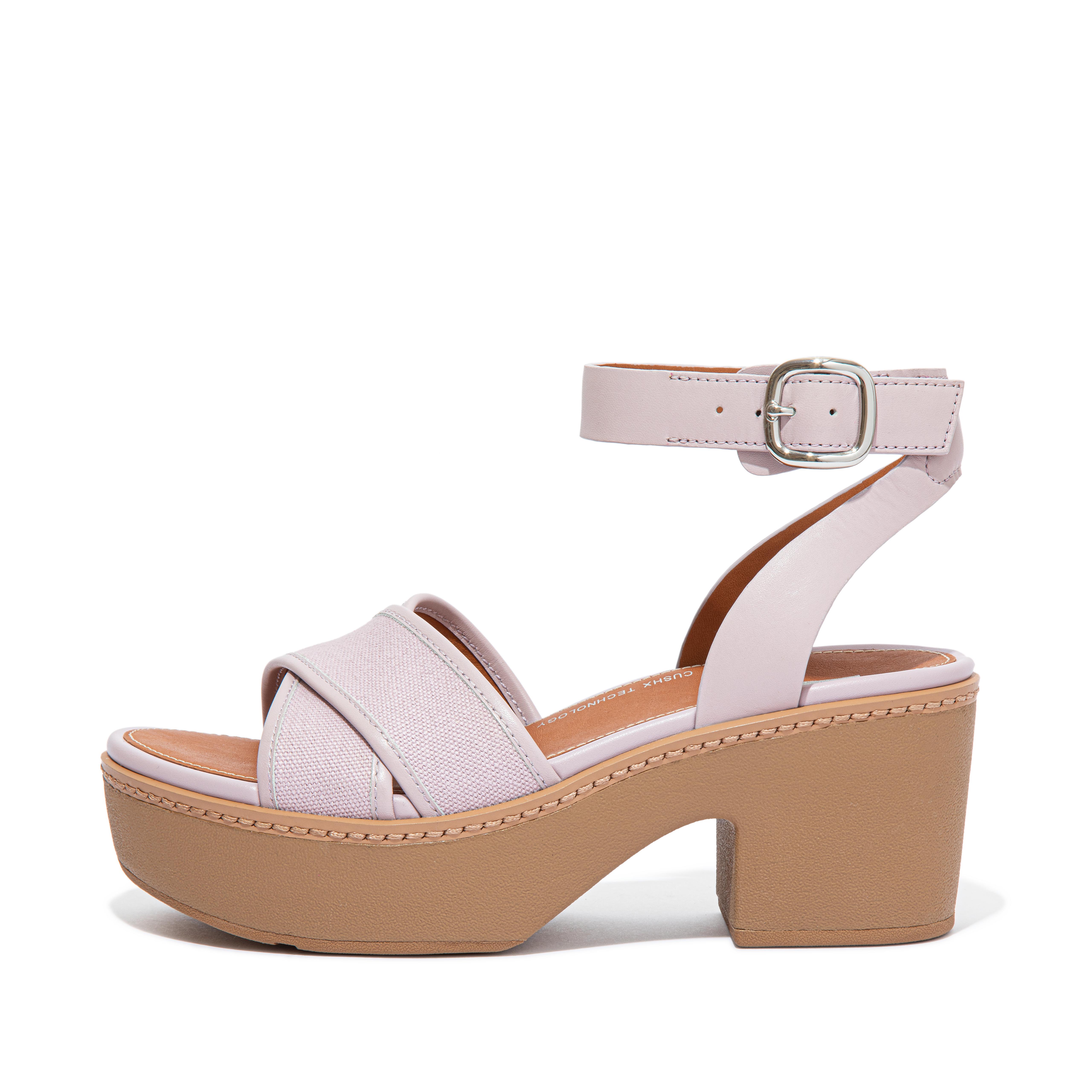 Fitflop Canvas Ankelrem Plattformsandaler Myk Lilla