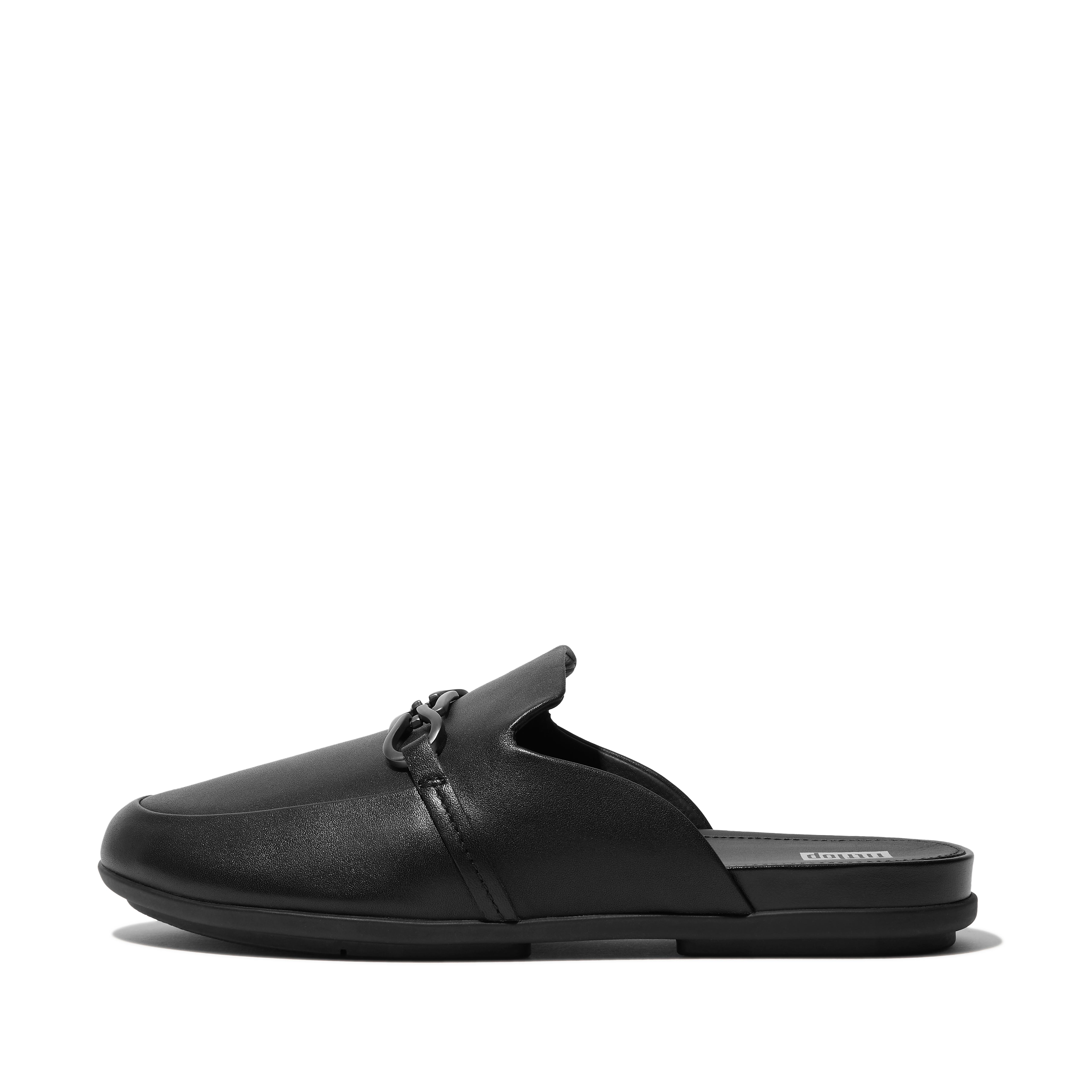 Fitflop Kjede Skinn Muldyr Helt Svart