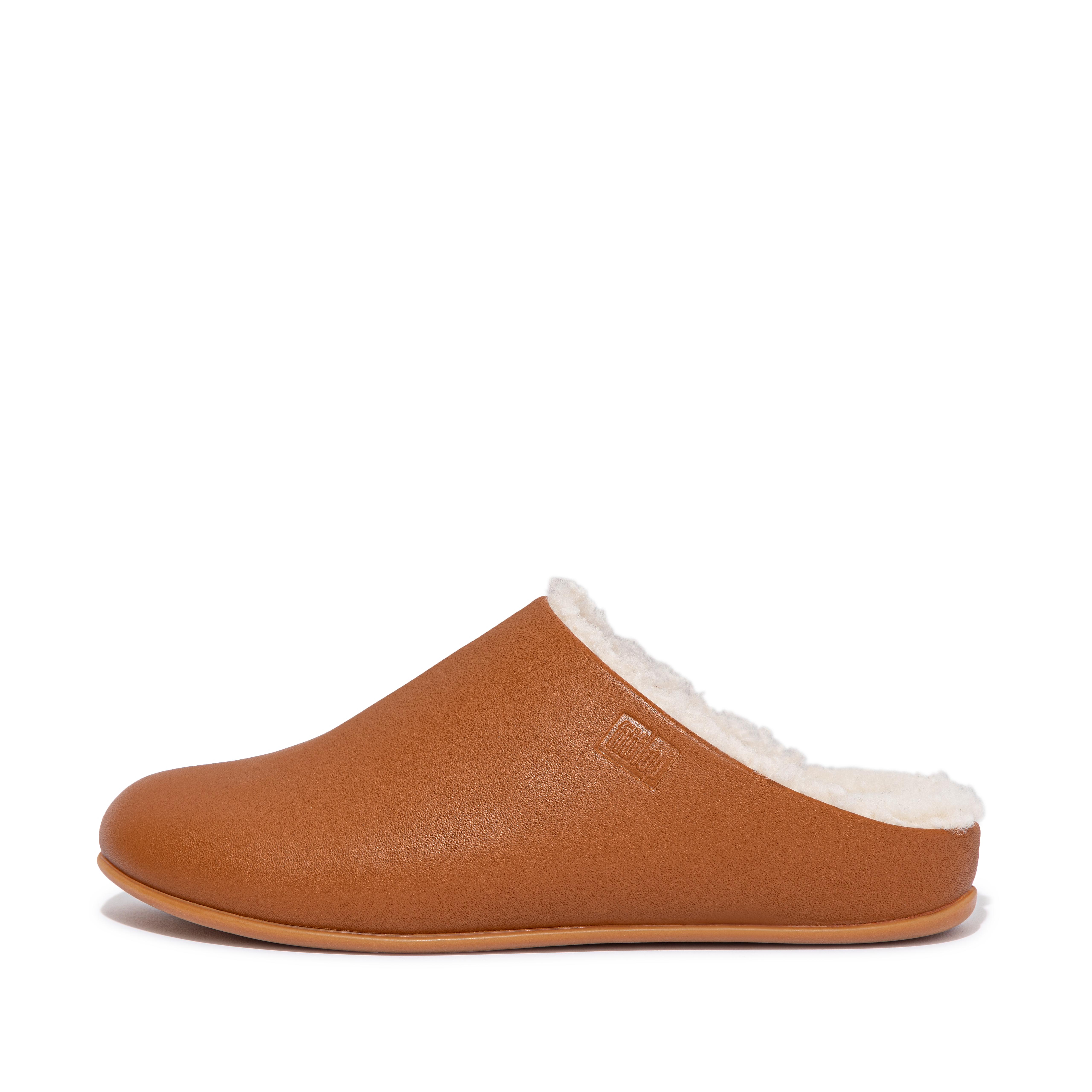 Fitflop Krøllete Skinntøfler Lett Brun