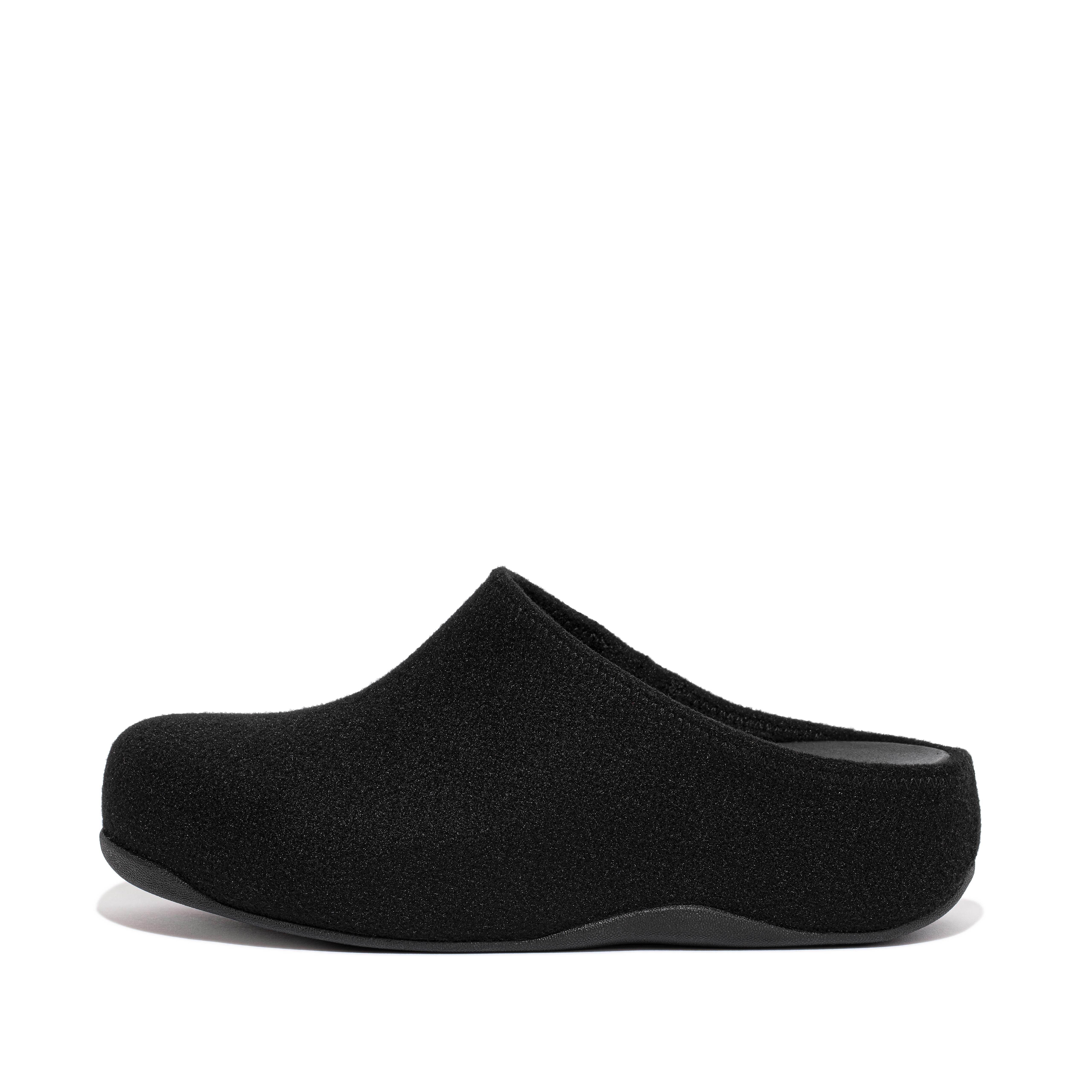 Fitflop Cushy Filt Tette Tøfler Helt Svarte