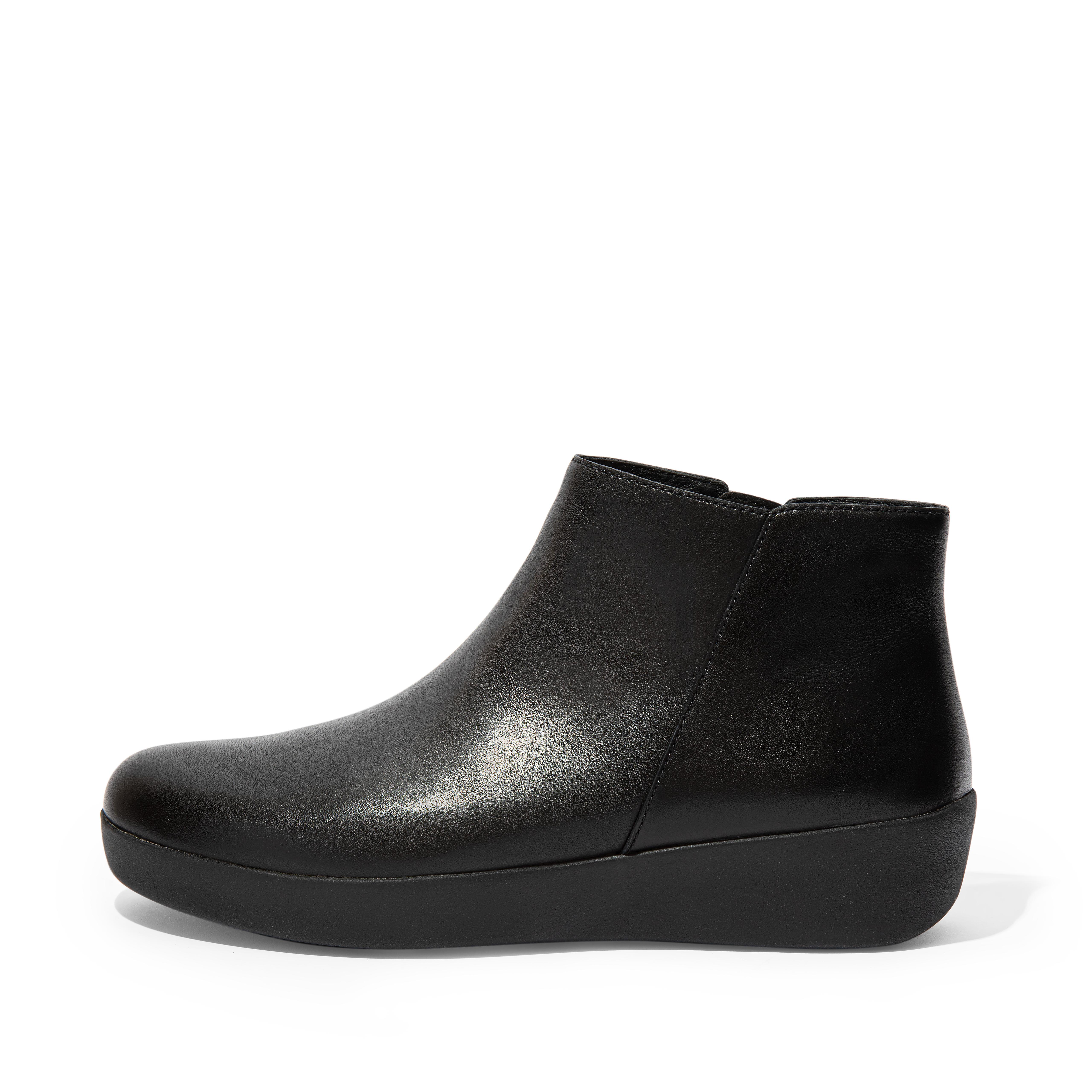 Fitflop Ankelstøvletter I Skinn Helt Svart