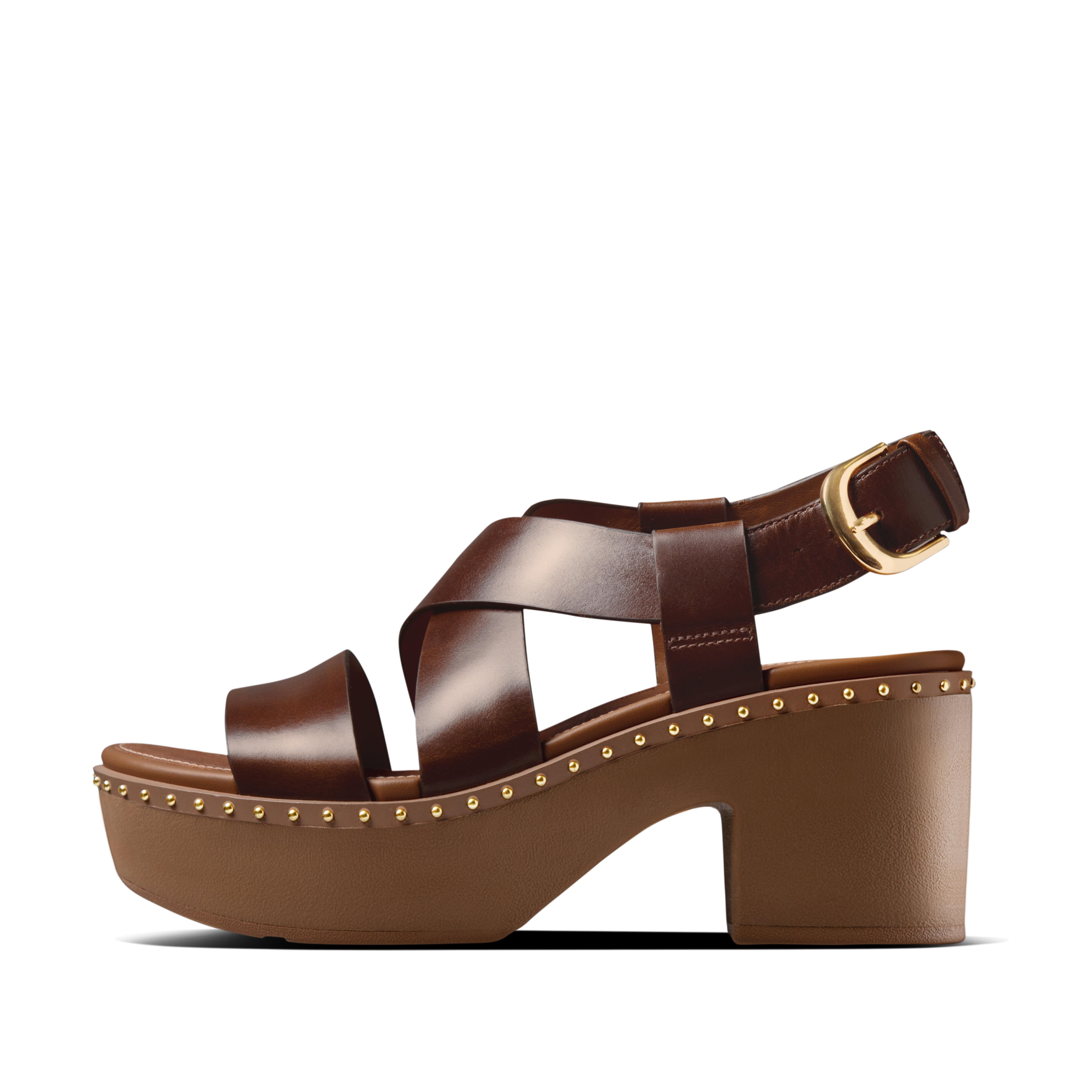 Fitflop Skinn Bakreim Plattformsandaler Brun Blanding