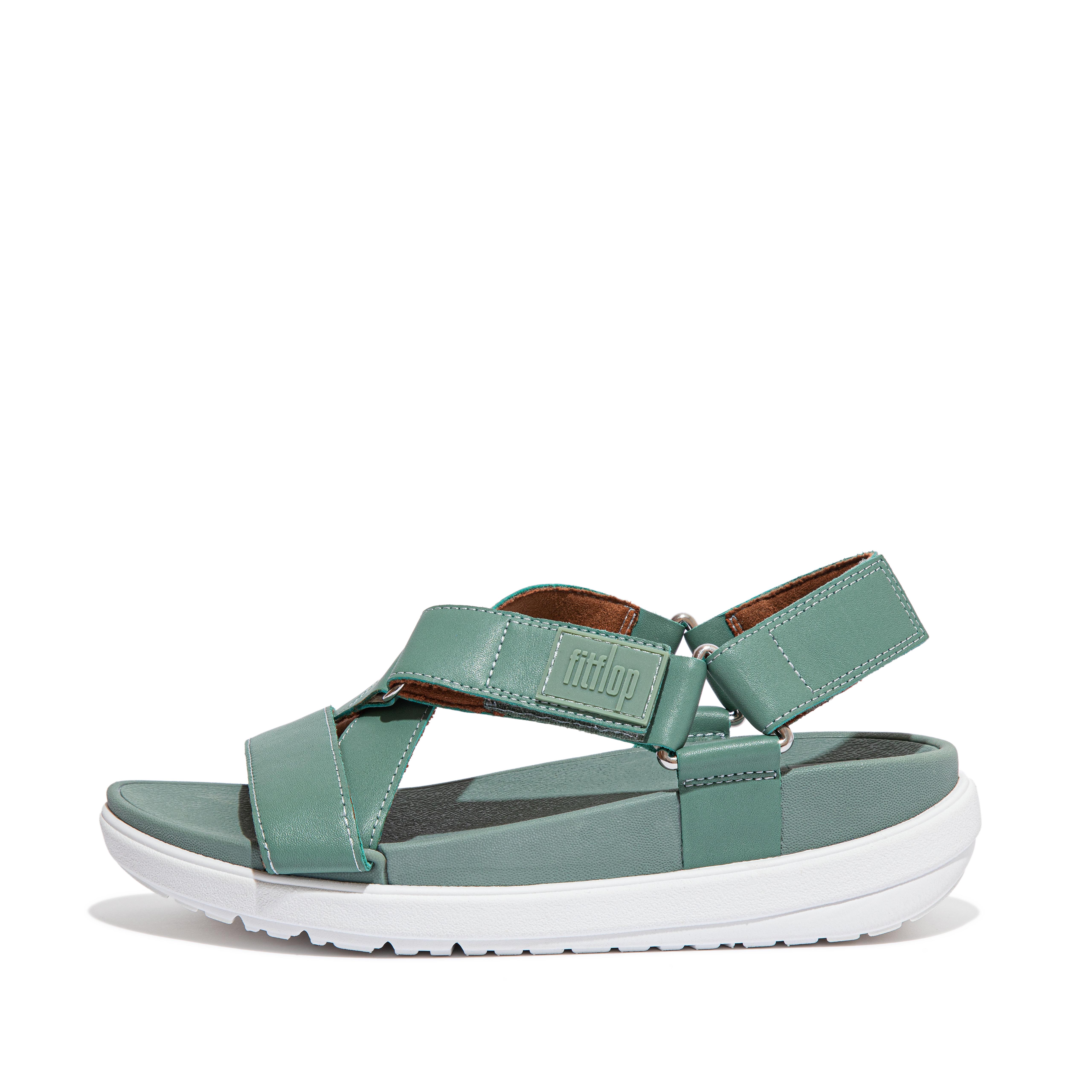 Fitflop Skinn Sandaler Med Kryssrem Bay Green