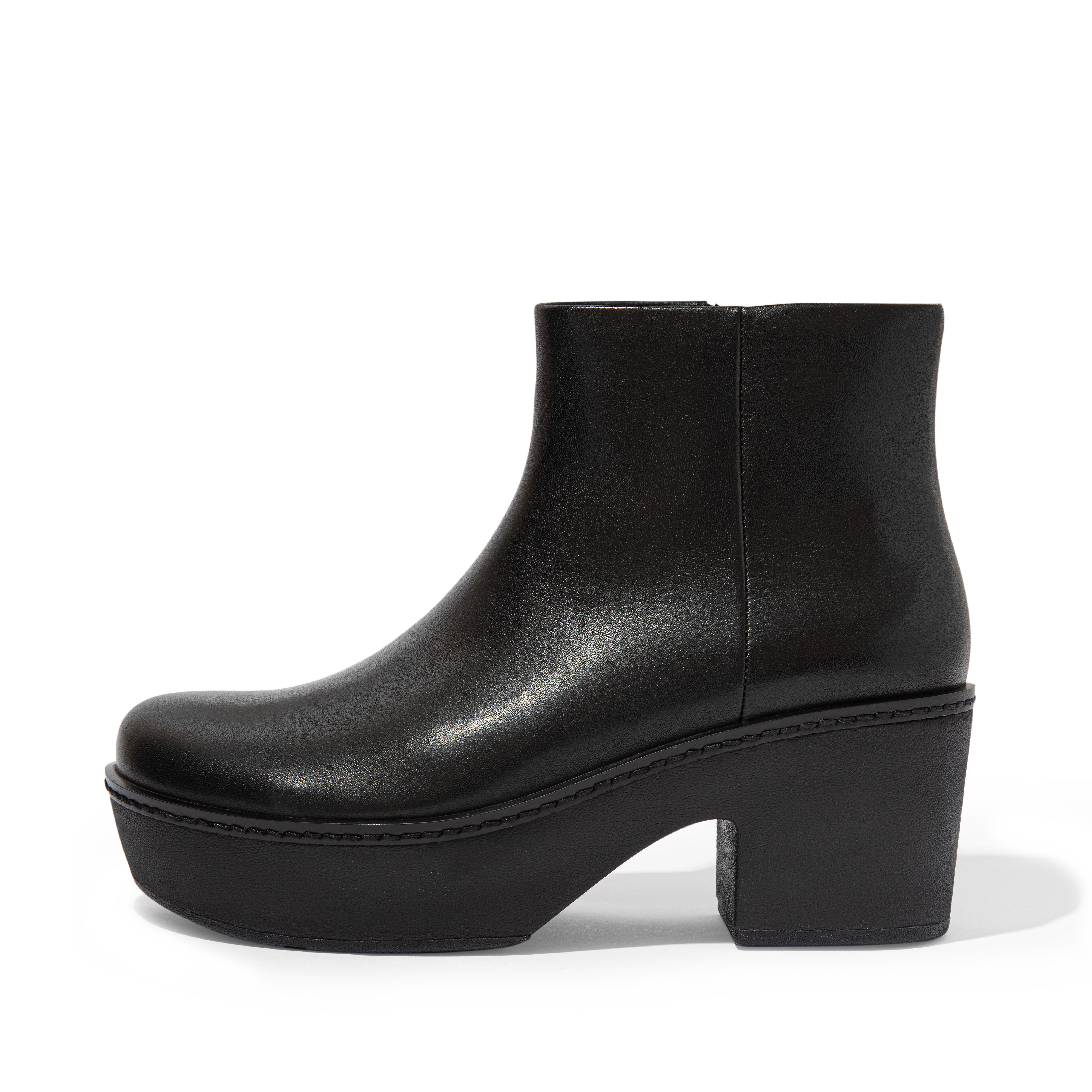 Fitflop Ankelstøvletter I Skinn Helt Svart