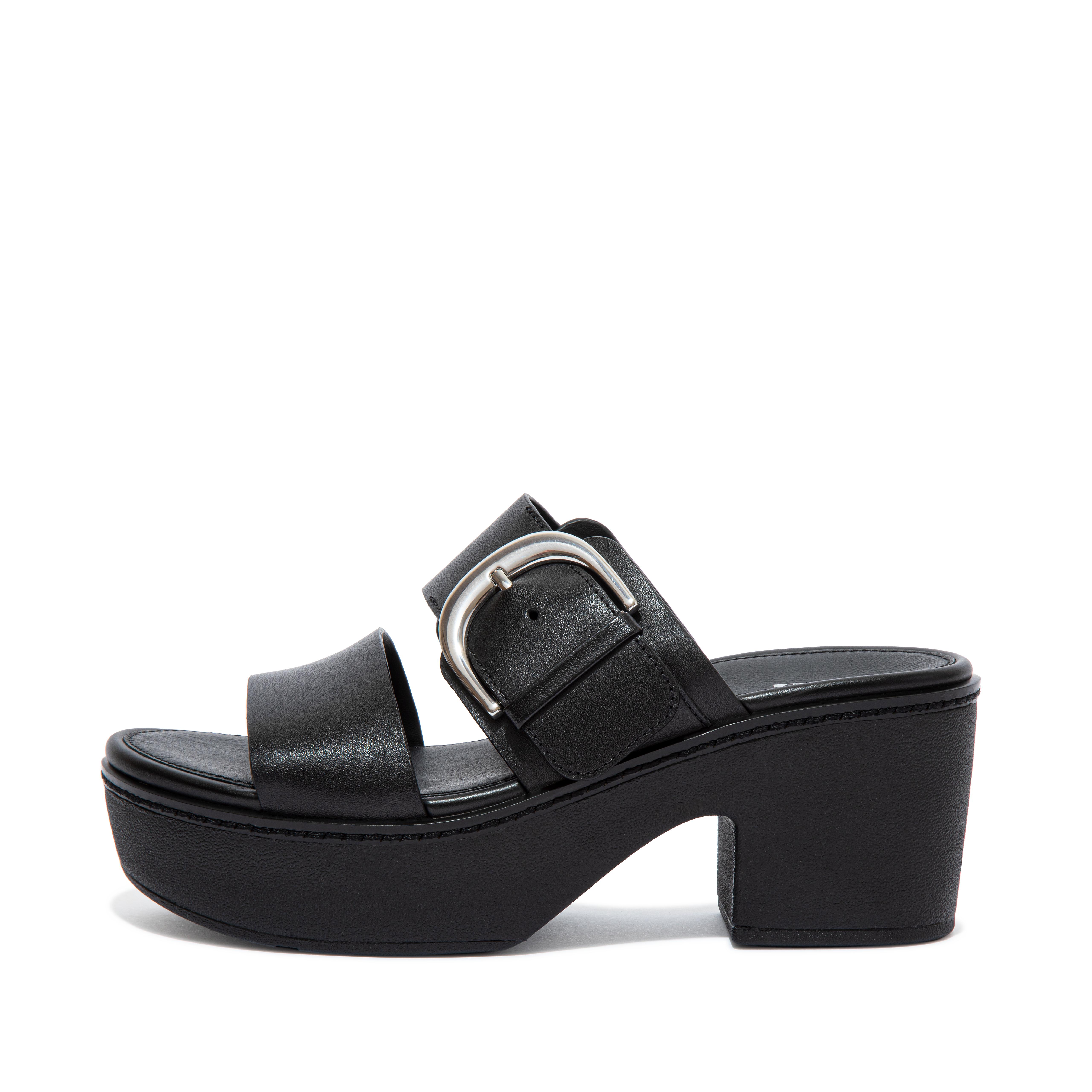 Fitflop Skinn-skyveplattformer I Sort