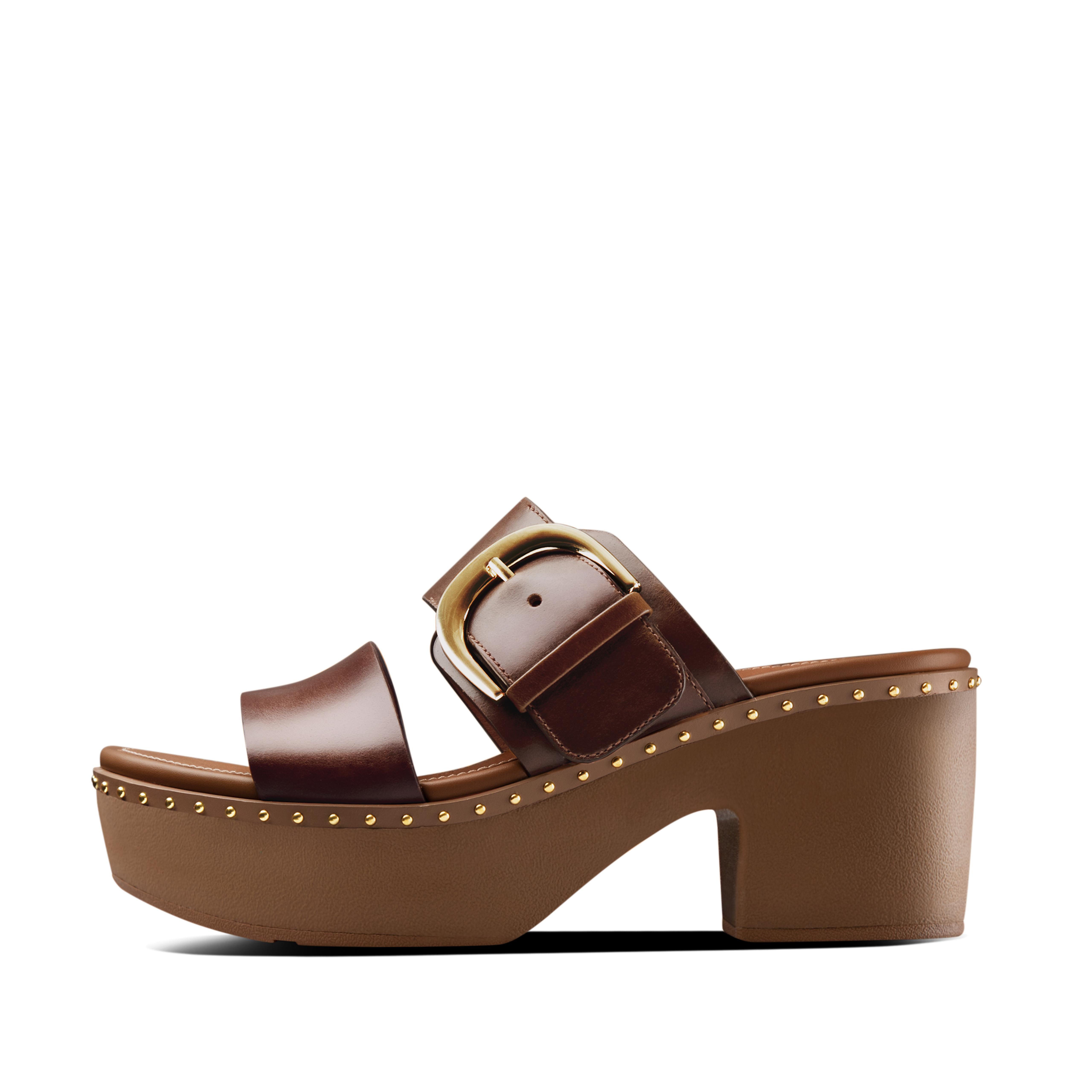 Fitflop Skinn Skyveplattformer Brun Blanding