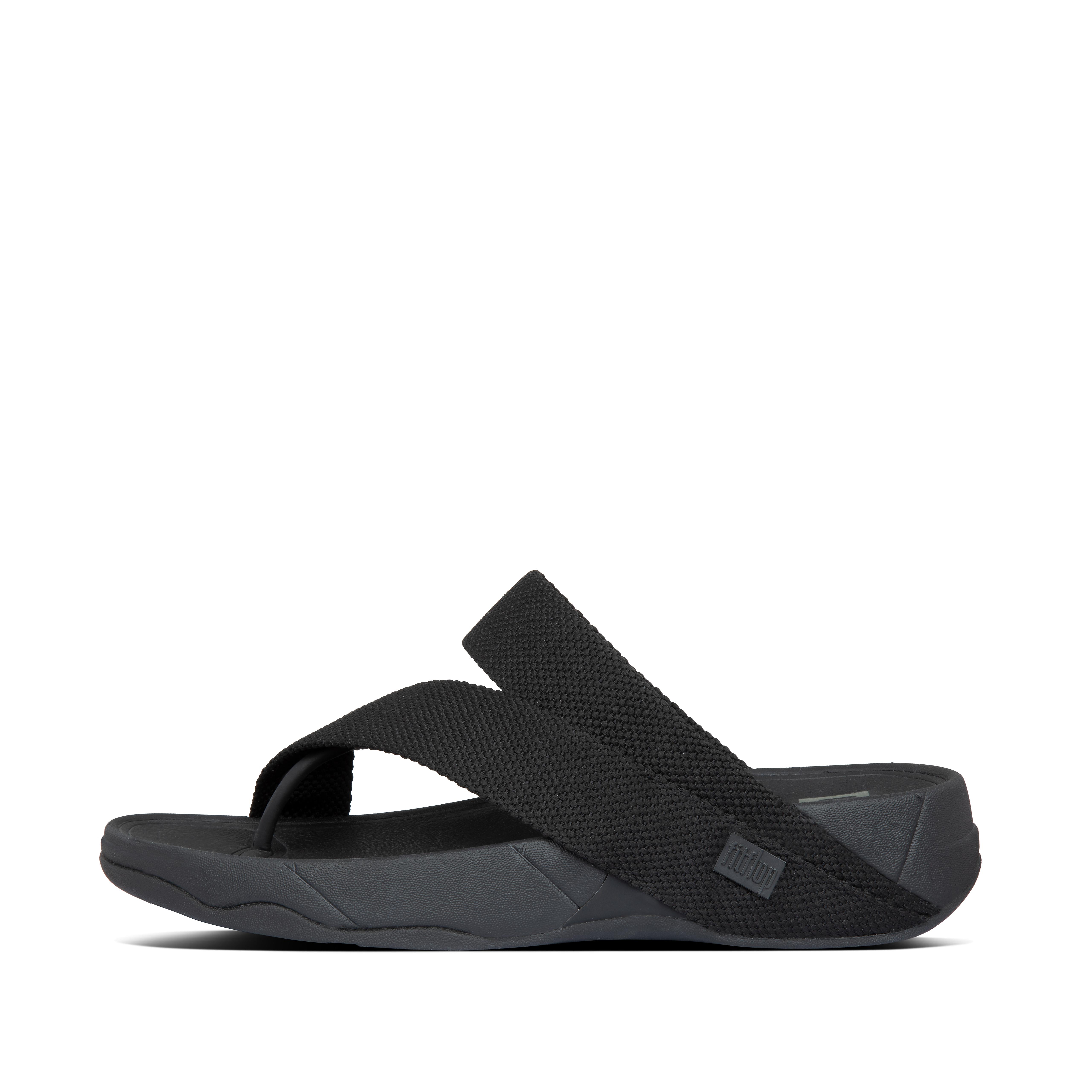 Fitflop Menns Vevde Sandaler Med Tåstolper Svart