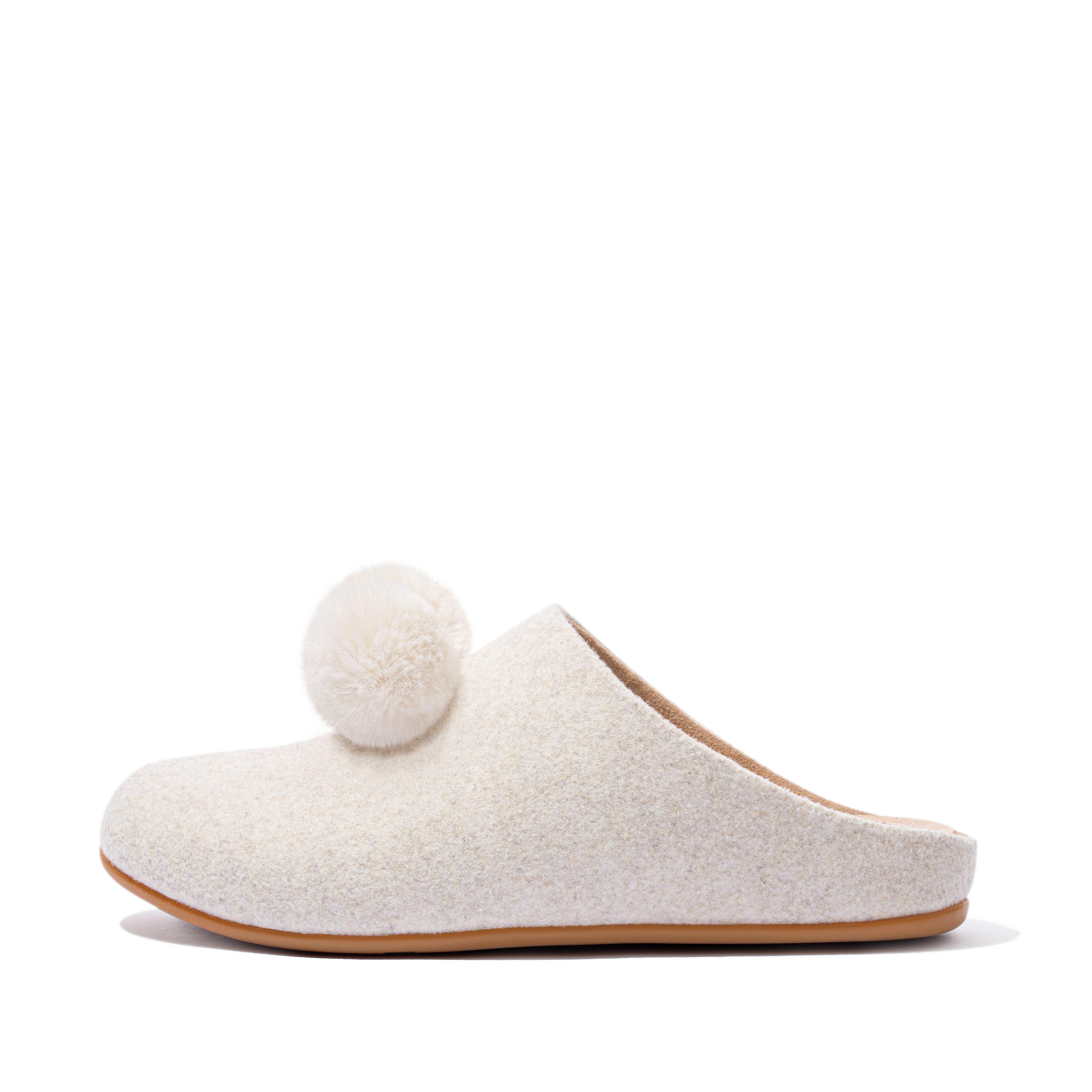 Fitflop Pom-pom Filt Tøfler Elfenben