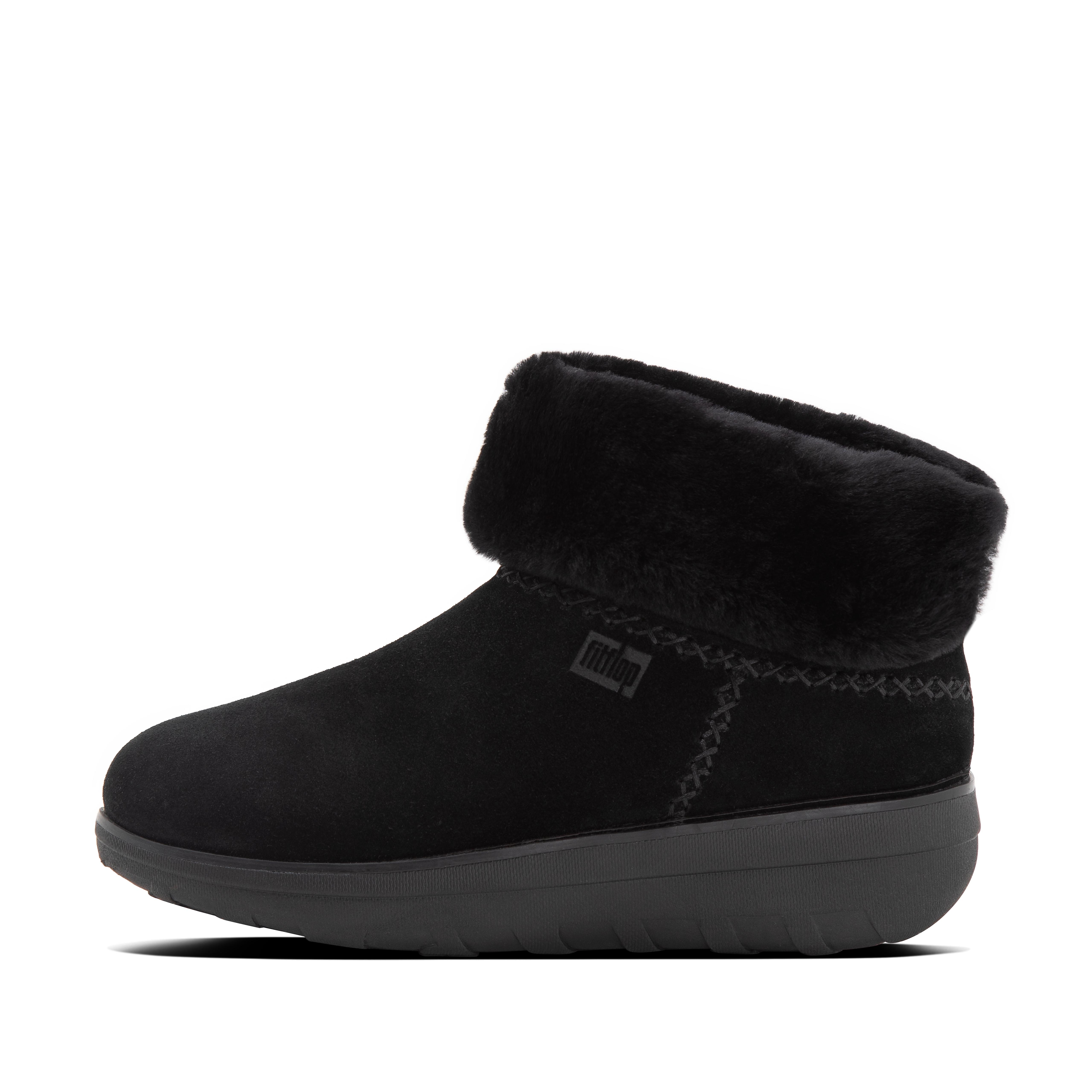 Fitflop Ankelstøvletter Med Shearling-fôret Semsket Skinn Helt Svart