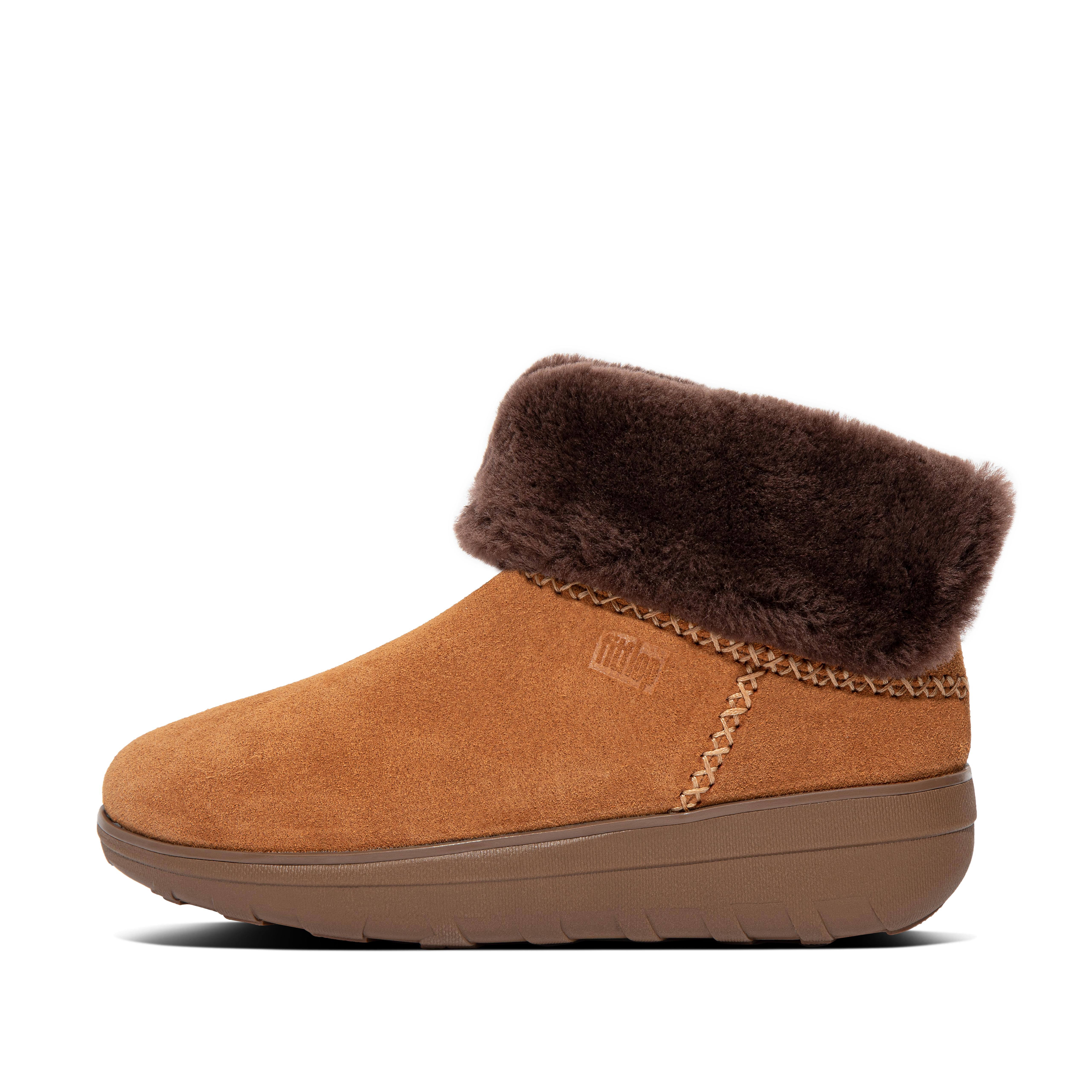 Fitflop Shearling-fôrede Semskede Ankelstøvletter Kastanje