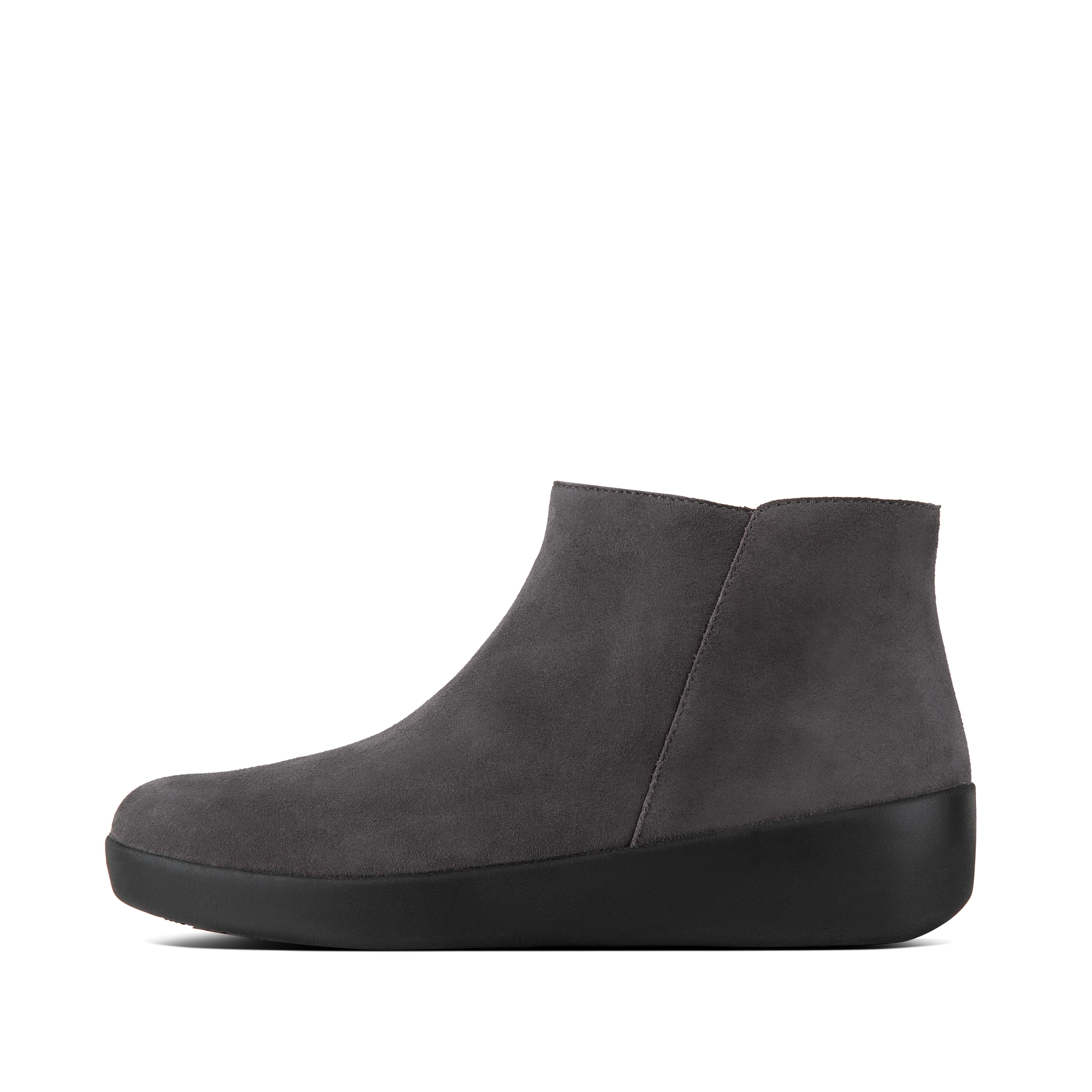 Fitflop Semsket Ankelstøvletter Stålgrå
