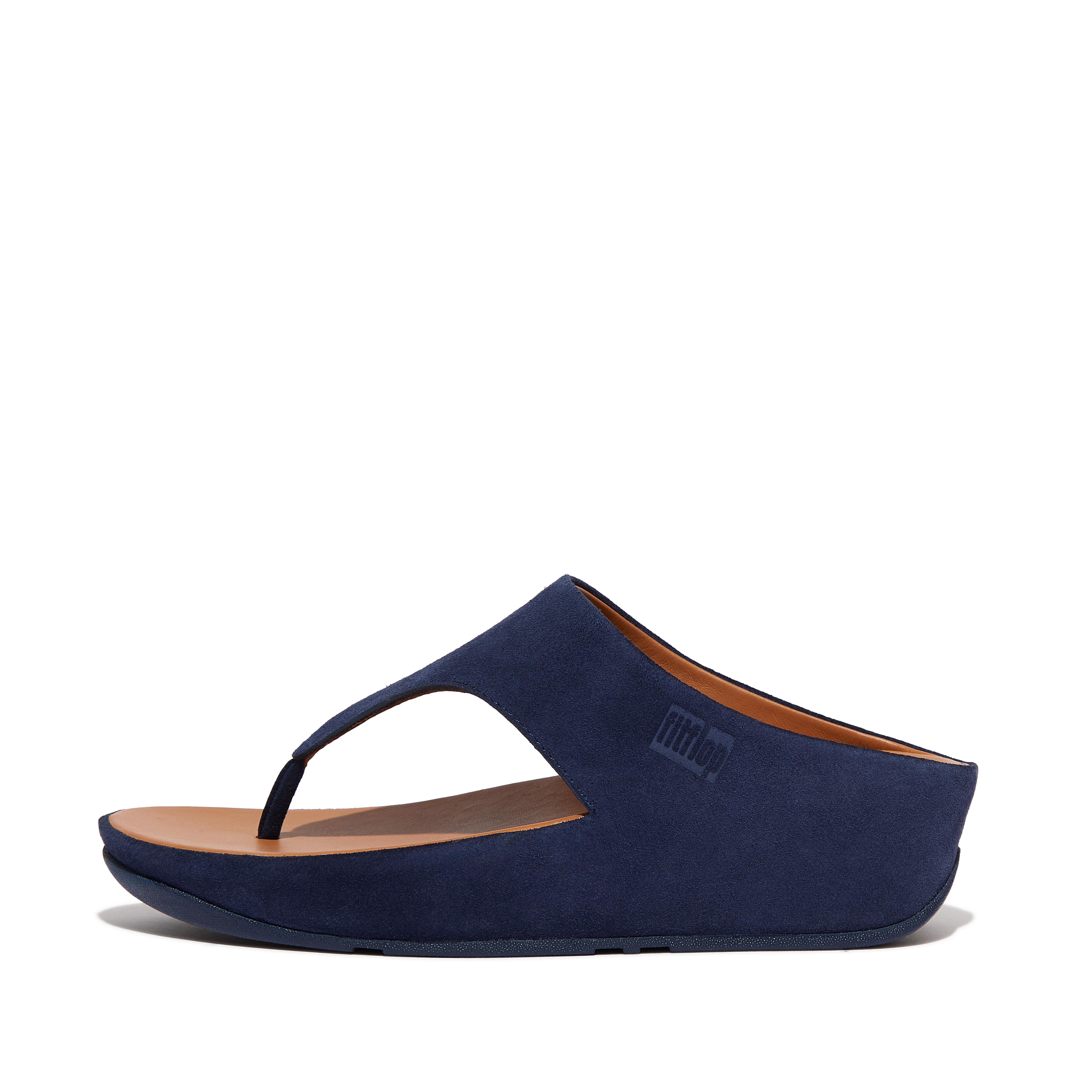 Fitflop Semsket Sandaler Med Tåstolper Midnatt Marineblå Shuv