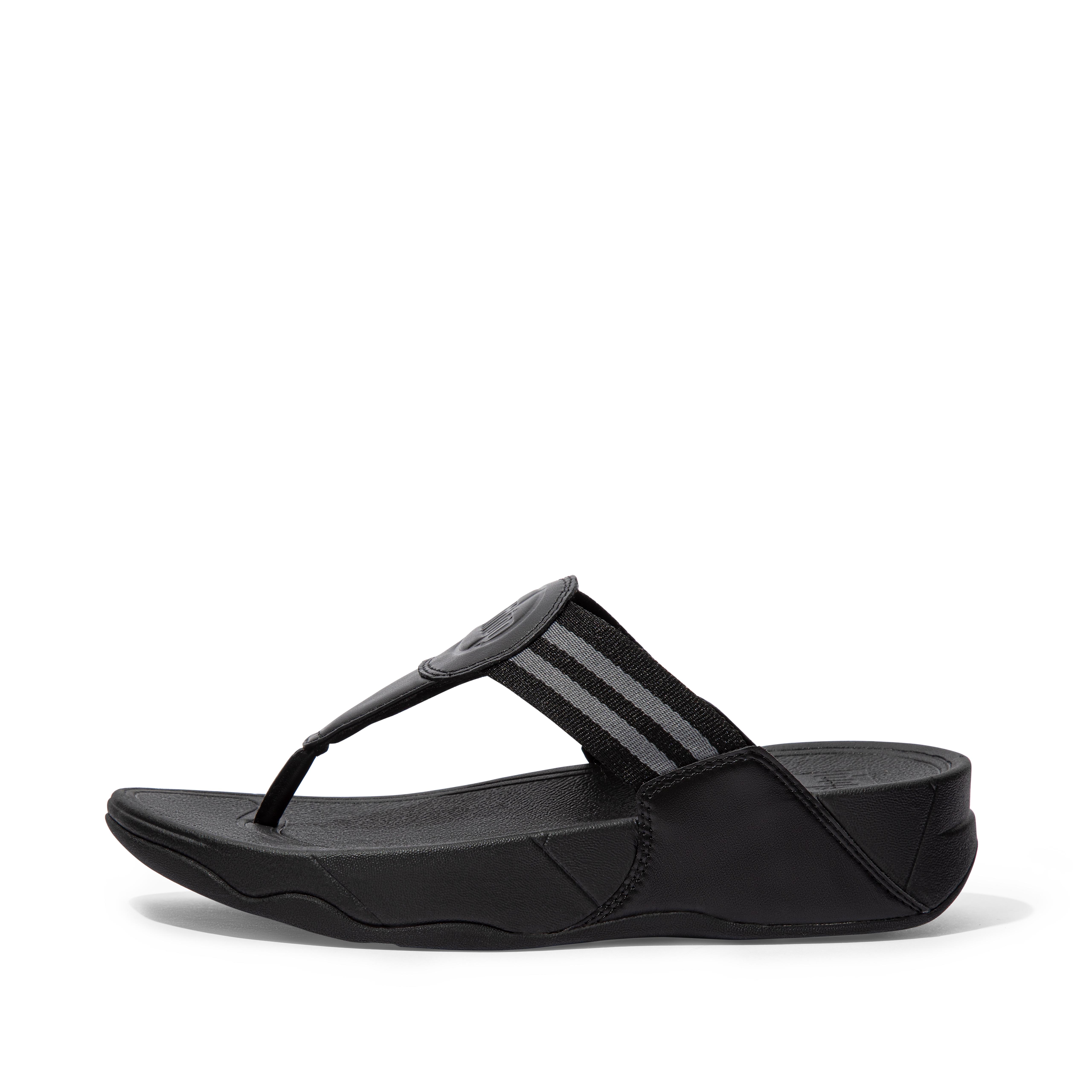 Fitflop Webbing Sandaler Med Tåstolper Helt Svarte